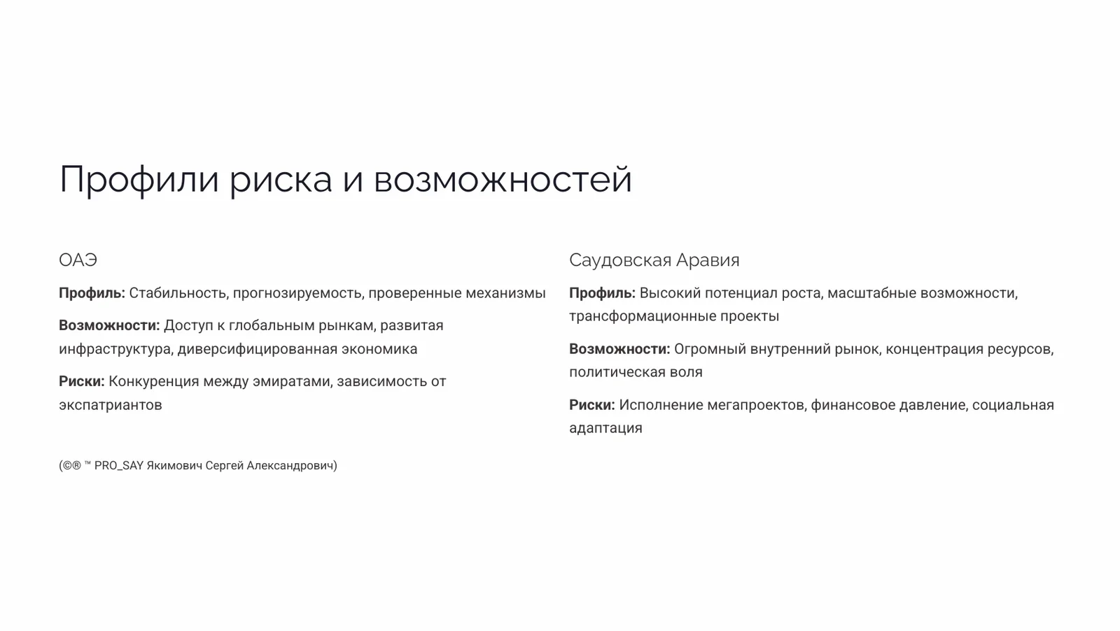 OAE & KSA Стратегическая архитектура развития государств Персидского залива — слайд 19